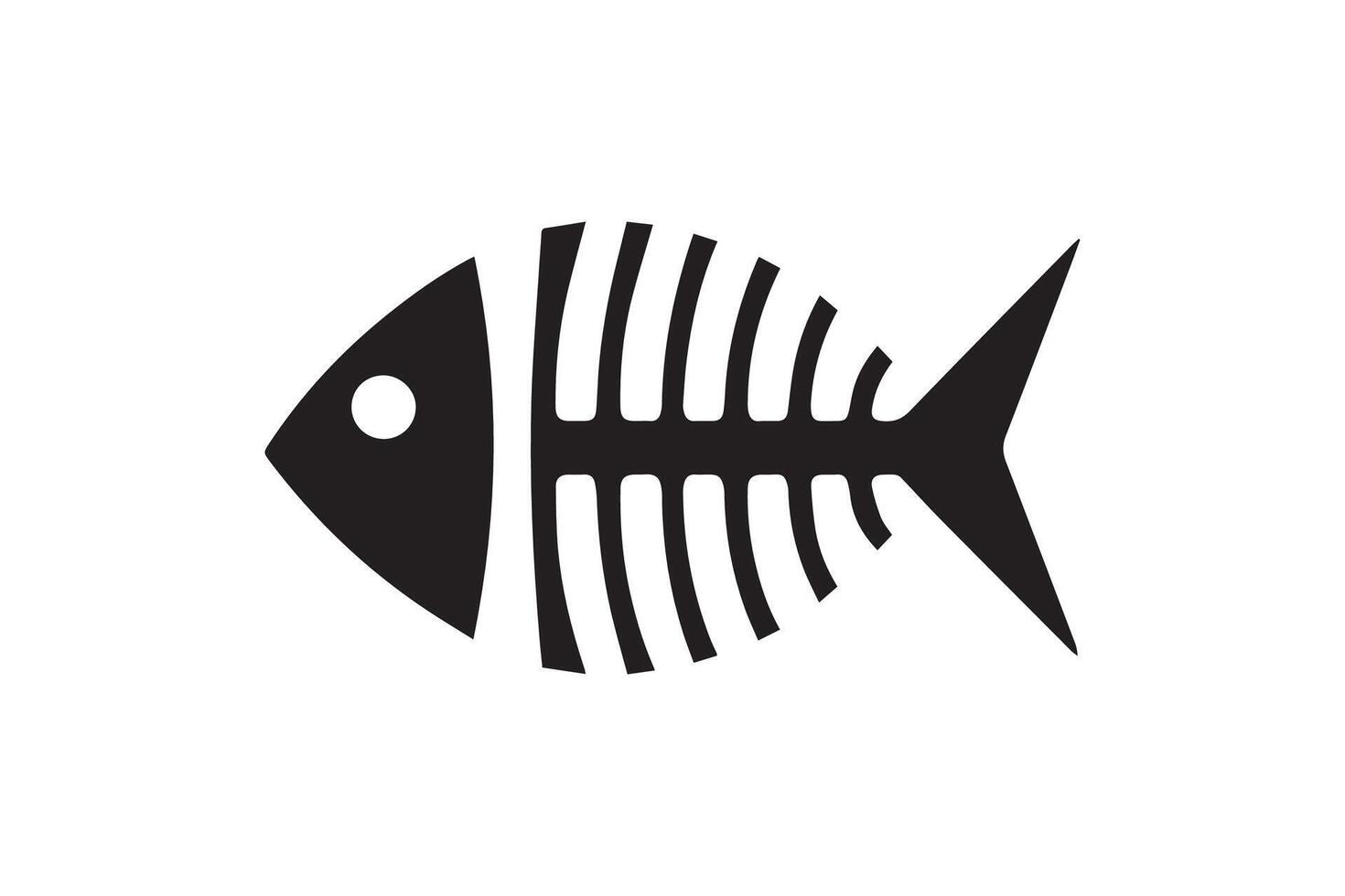 Fish skeleton icon illustration on white background vector