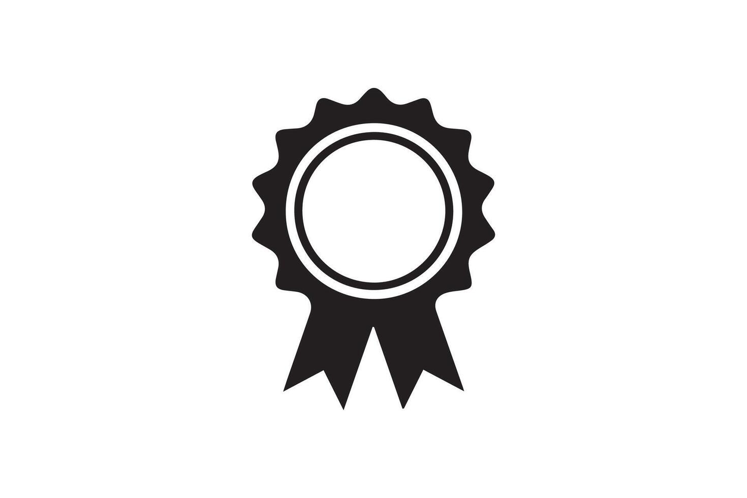 A black and white icon of a ribbon vector
