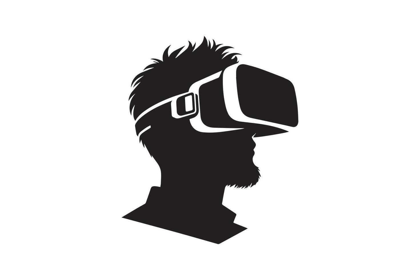 A man wearing a virtual reality headset vector