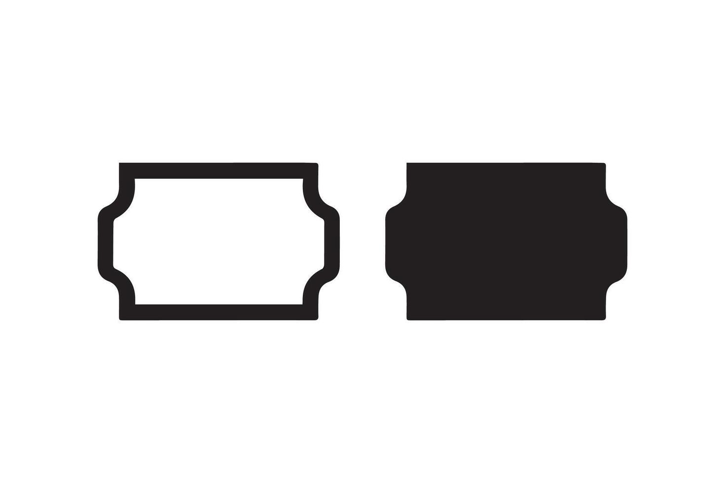 A black and white square and rectangle icon vector