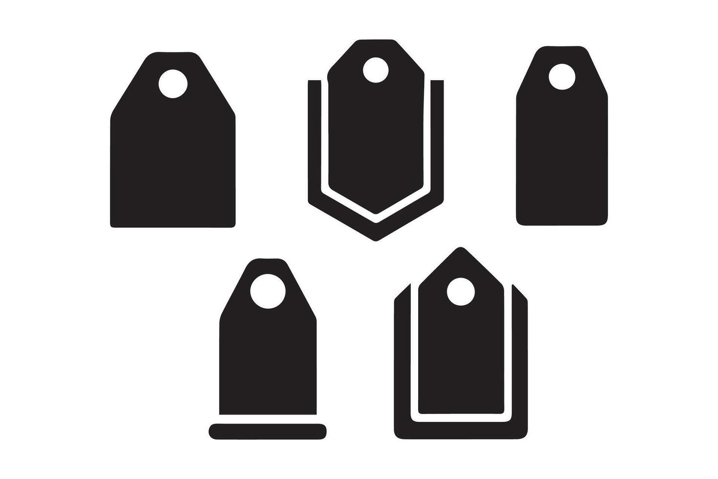 A set of four tags with different shapes vector