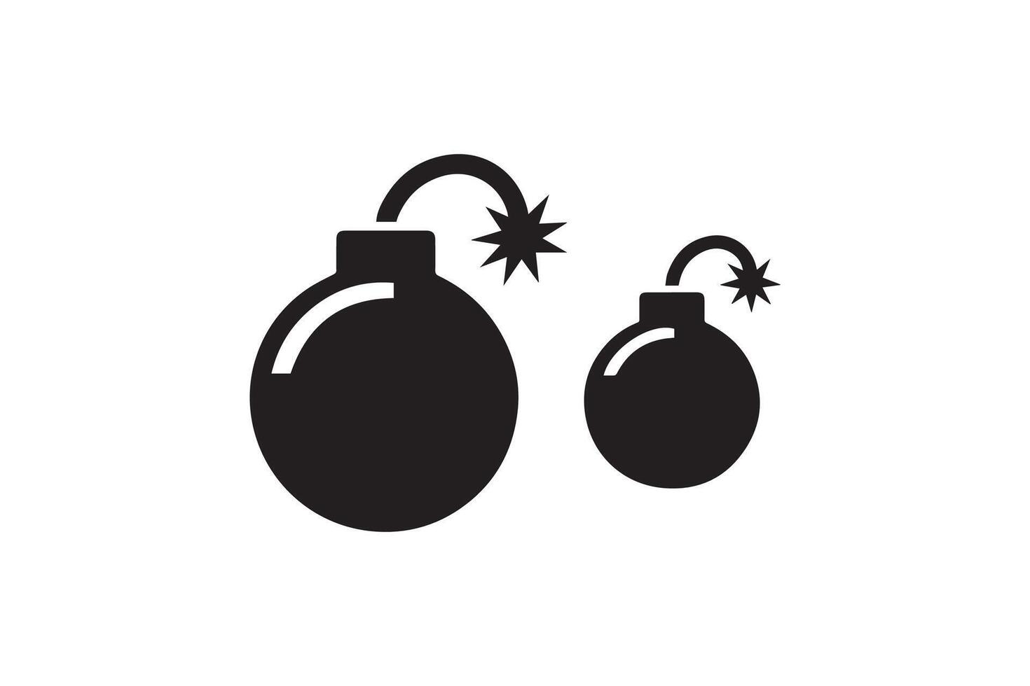 Two black bombs with a star on top of them vector