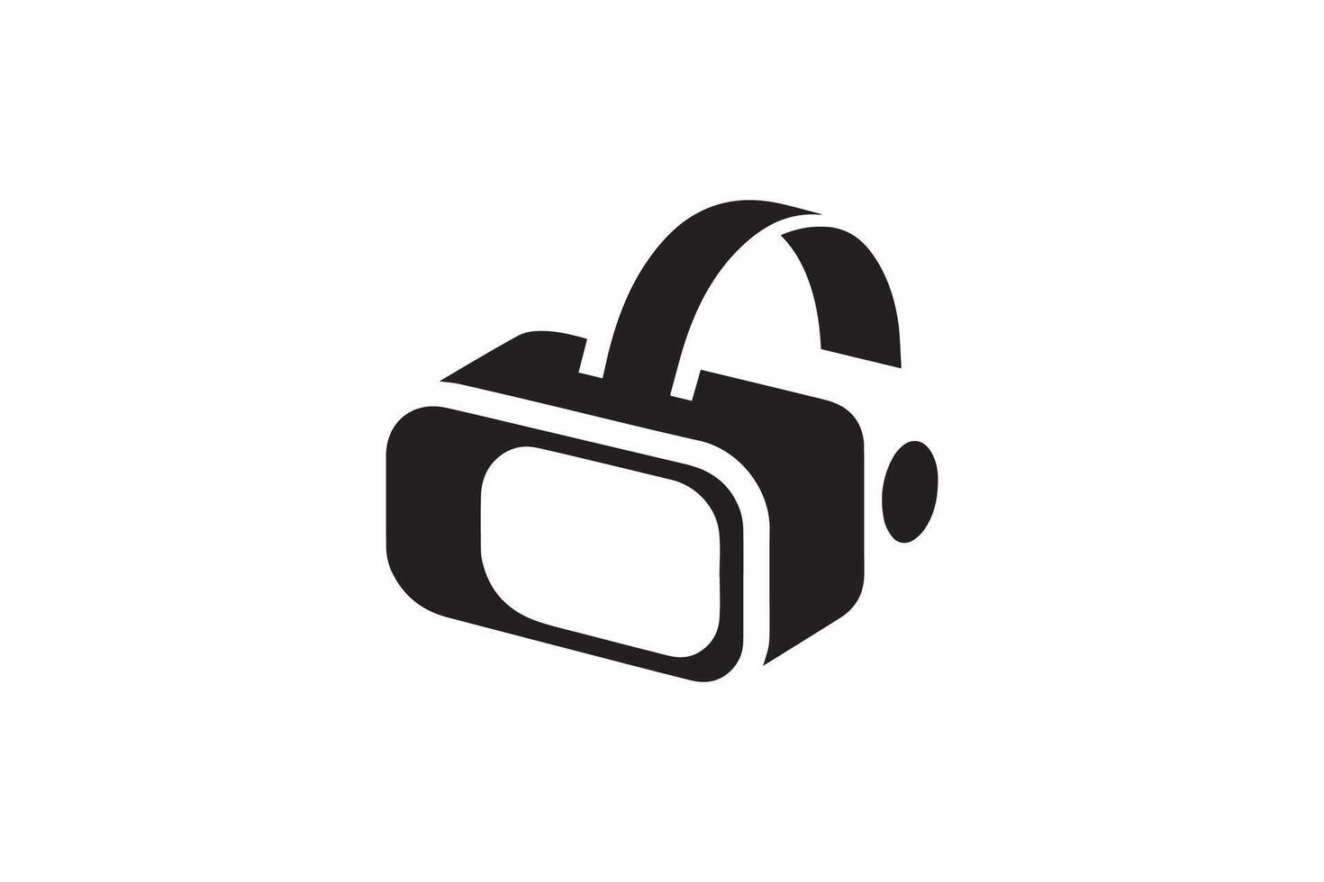 A black and white image of a virtual reality headset vector