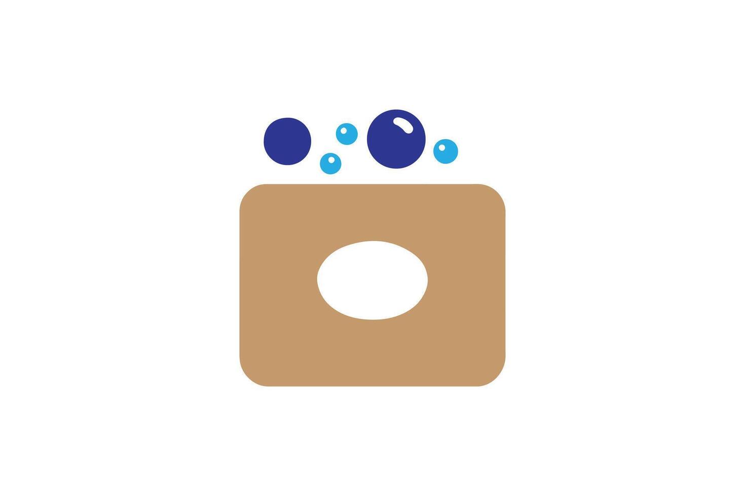 A brown box with blue bubbles on it vector