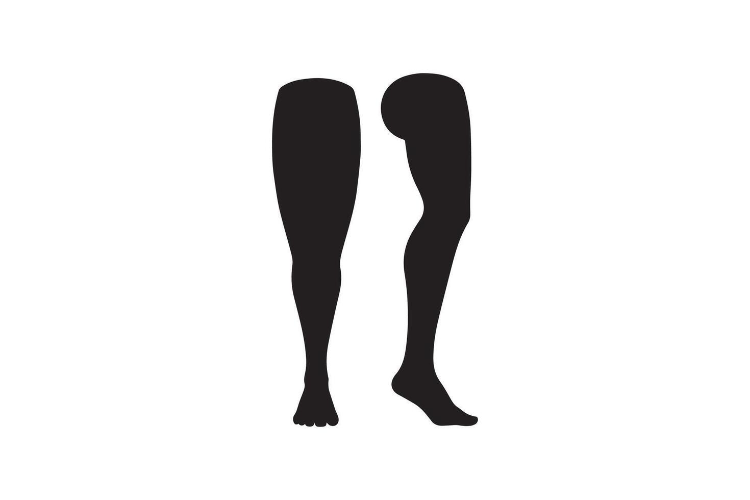 A silhouette of a woman's legs with one leg in the air vector