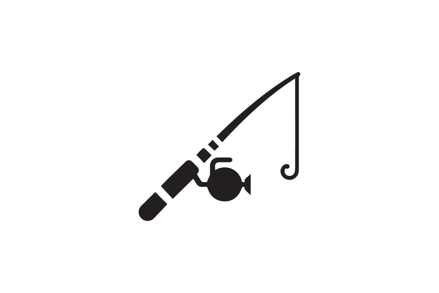 Fishing rod and reel icon vector
