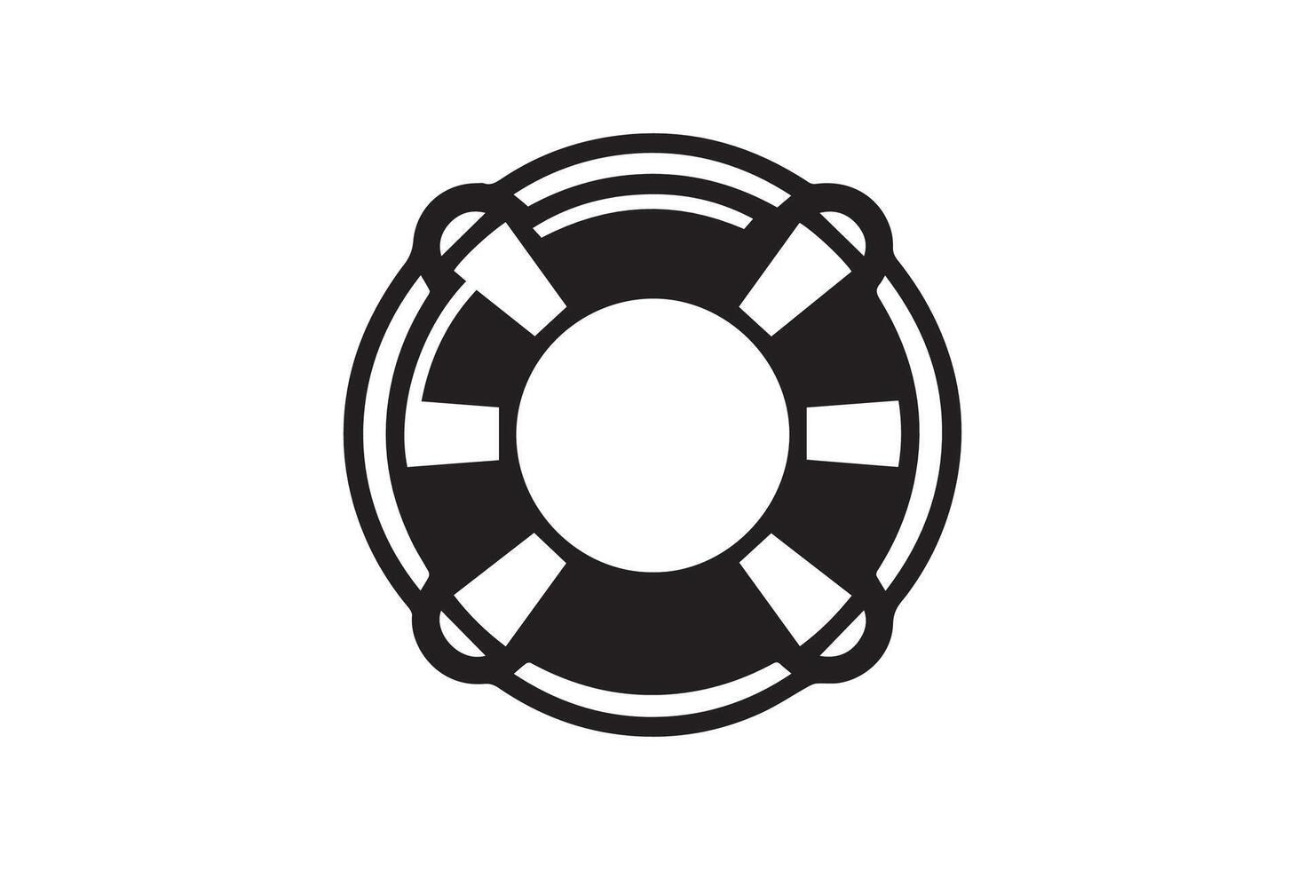 A black and white life preserver icon vector