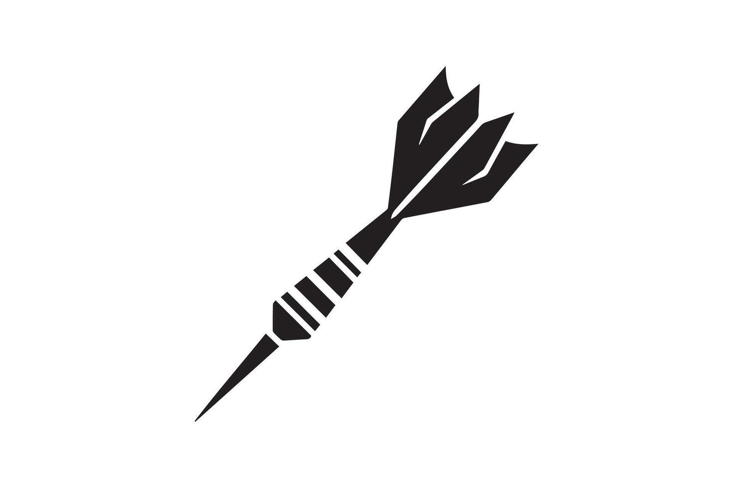 A black and white illustration of a dart vector