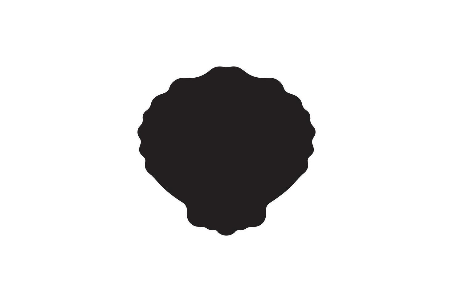 A black and white silhouette of a shell vector