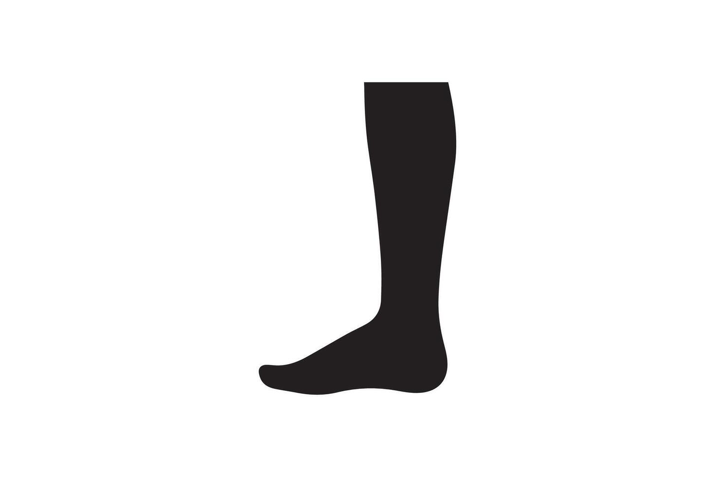 A black silhouette of a person's leg vector
