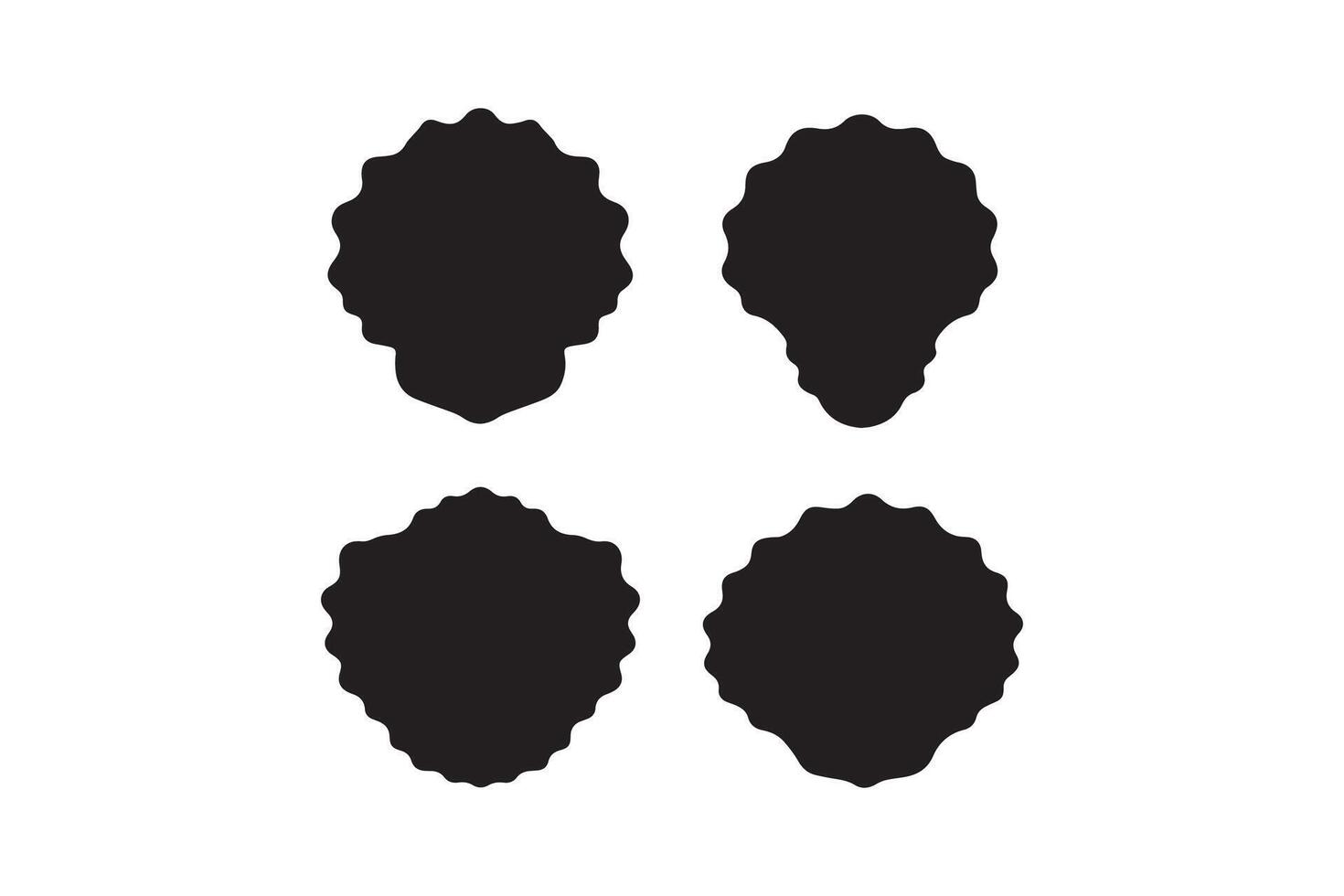 Four black and white silhouettes of leaves vector