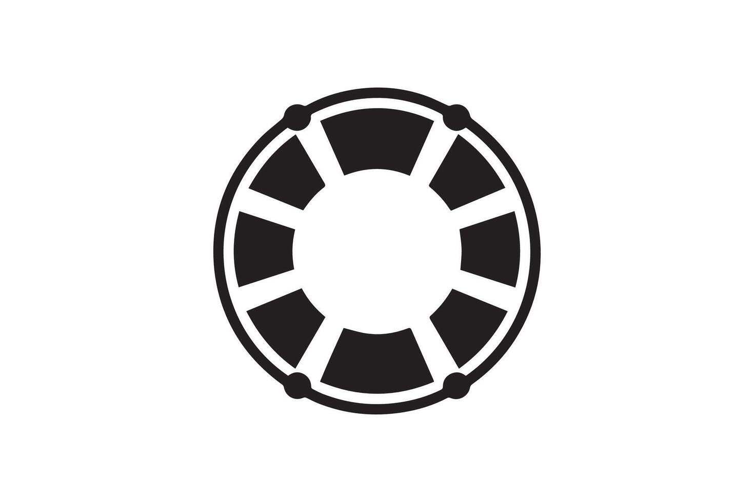 A black and white logo of a life preserver vector