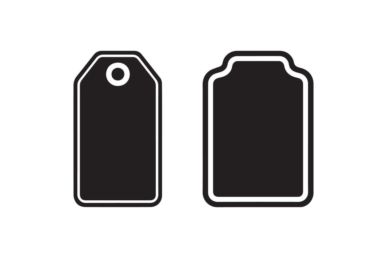 Two black and white price tags on a white background vector