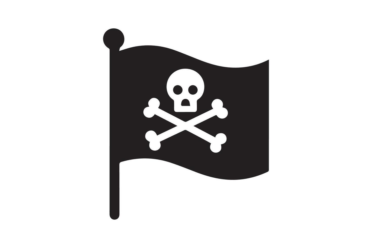 Pirate flag icon illustration vector