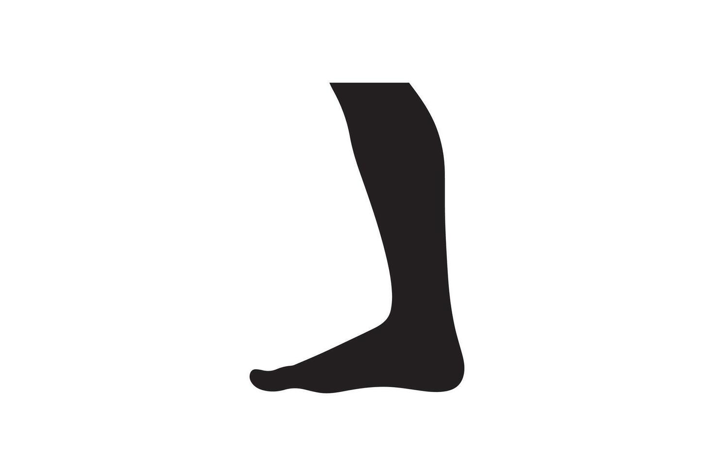 A silhouette of a person's foot on a white background vector
