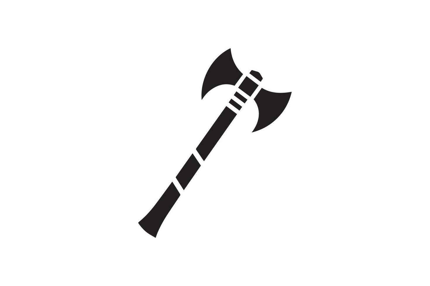 A black and white illustration of an axe vector
