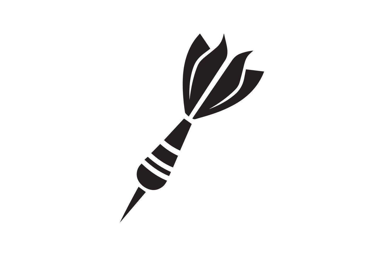 A dart is shown in black and white on a white background vector