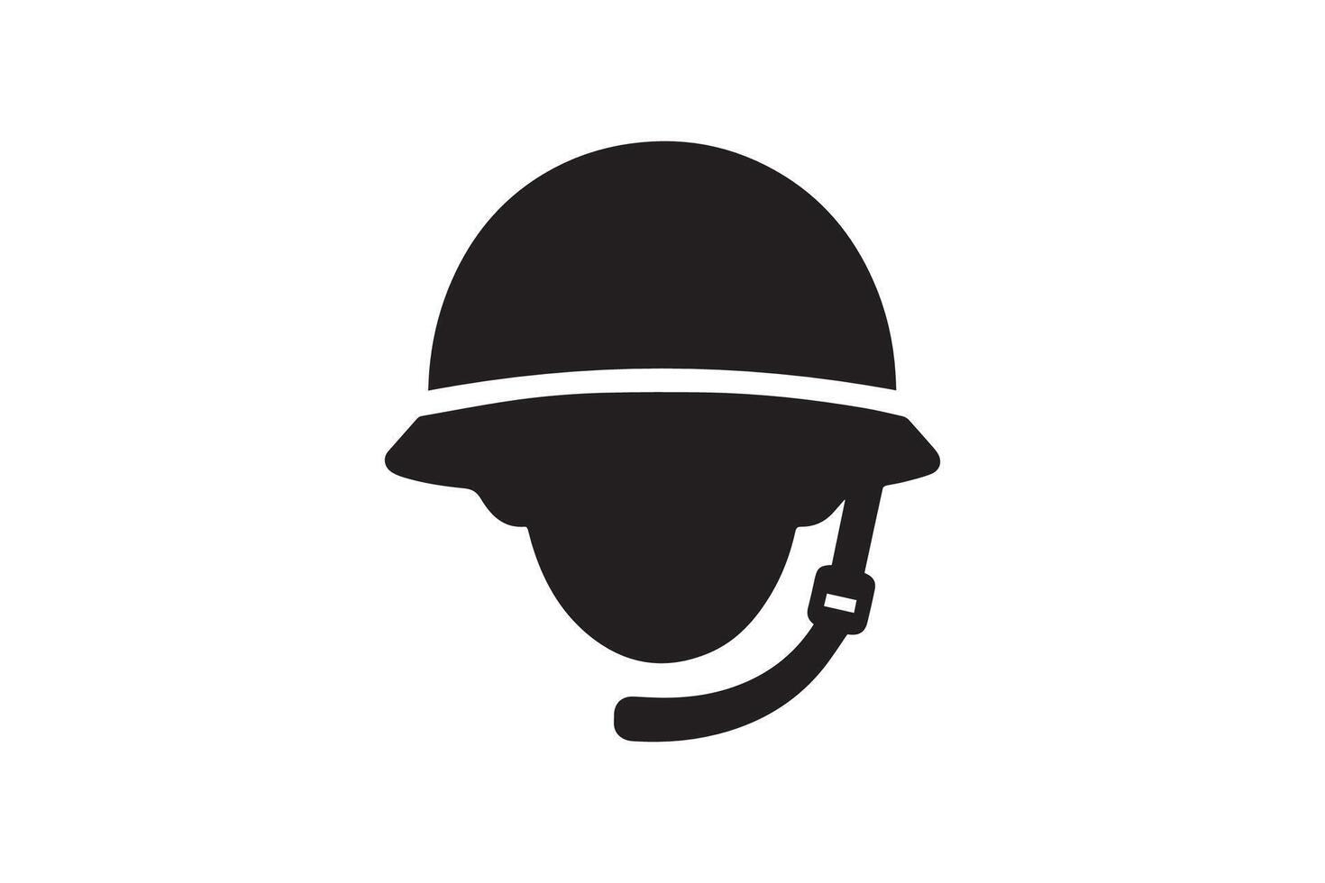 A black silhouette of a soldier's helmet vector