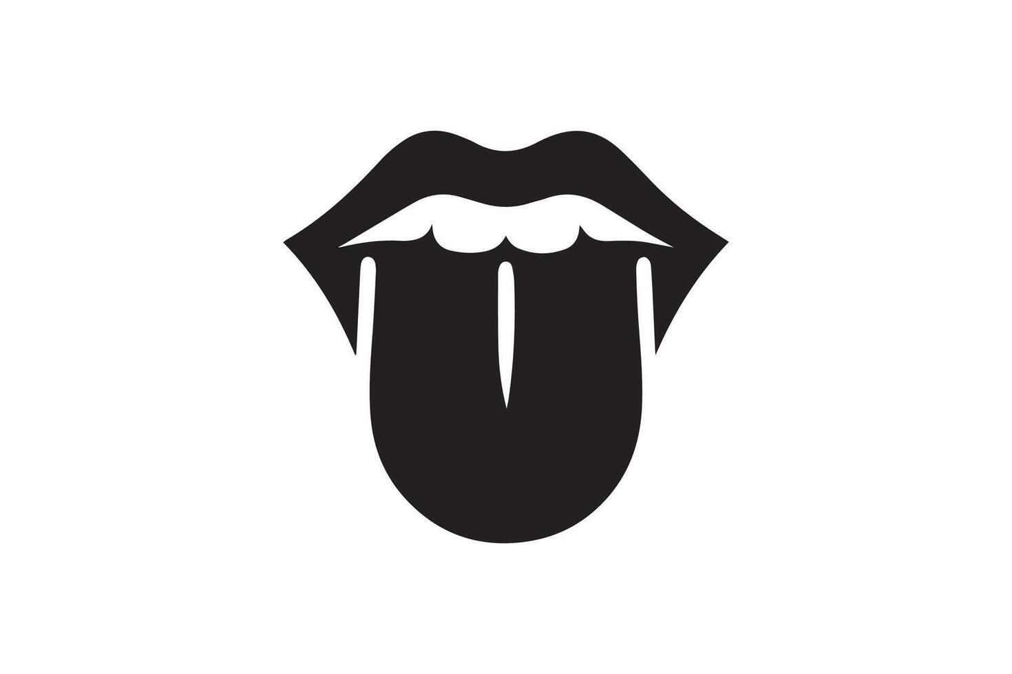 The rolling stones logo with a tongue vector