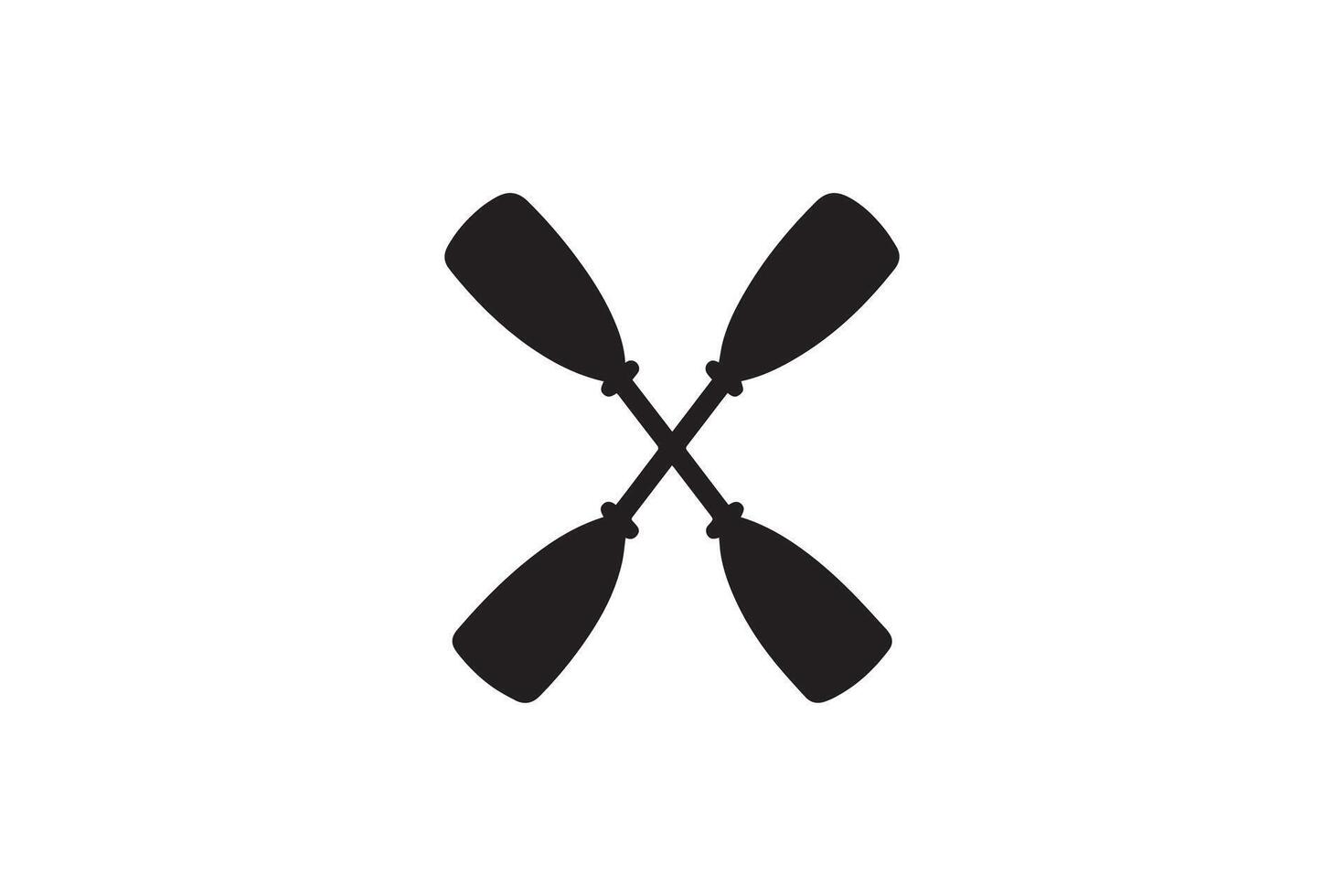 Two crossed oars on a white background vector