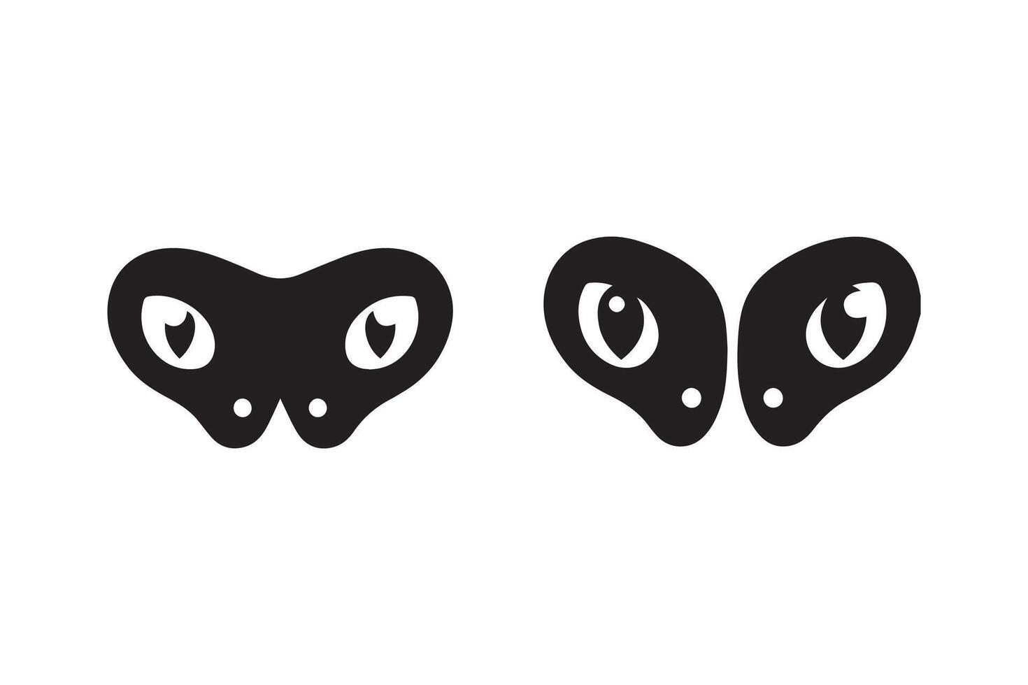 Two black and white eyes with black eyes on them vector