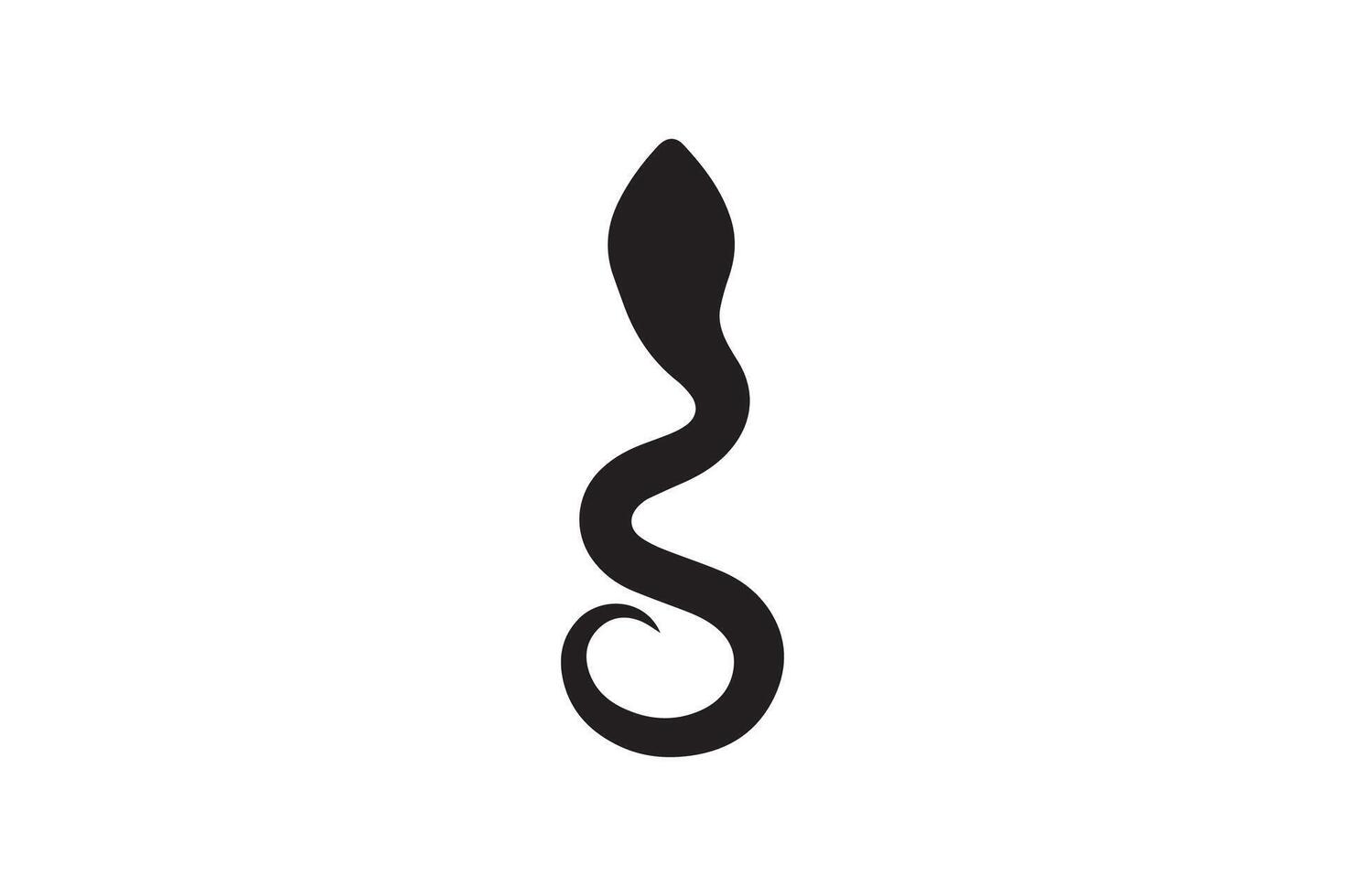 A snake is shown in a simple black and white design vector