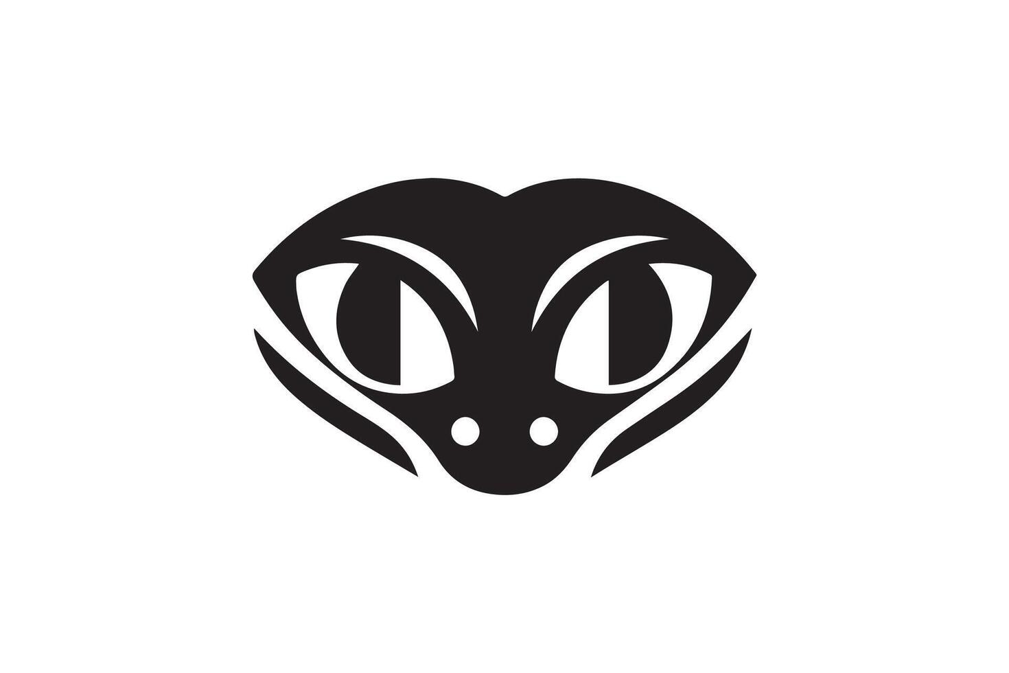 A black and white logo of a snake head vector