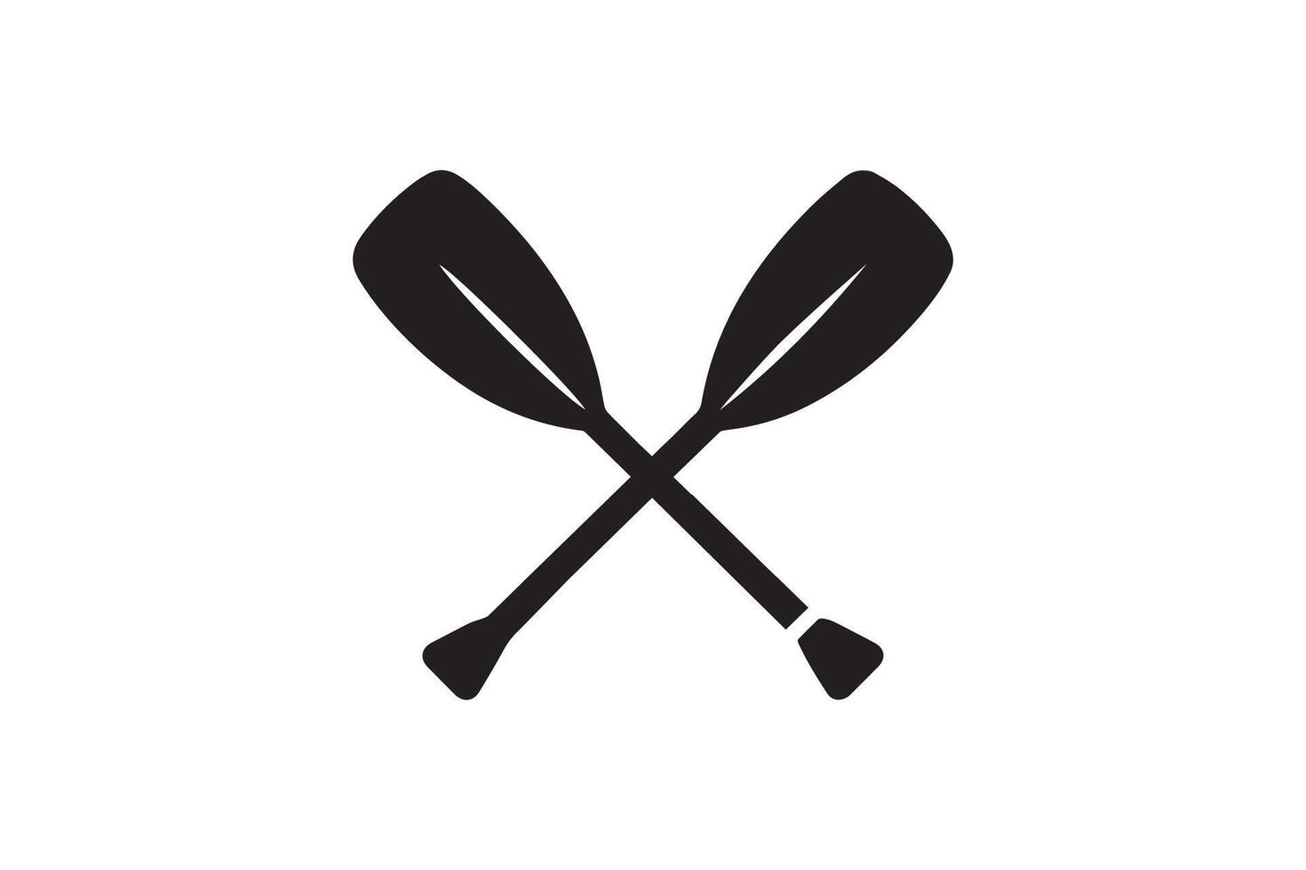 Two crossed paddles on a white background vector