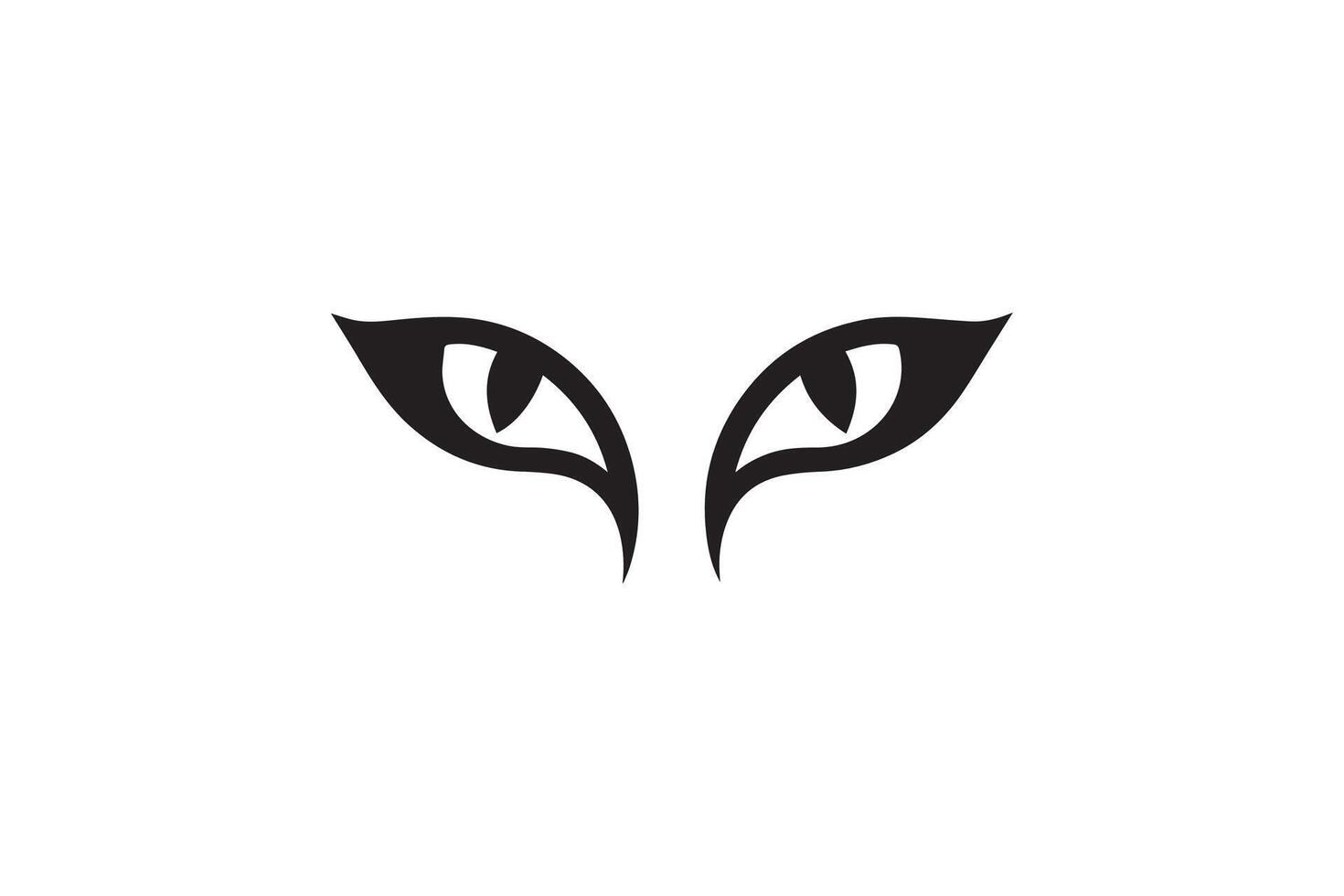 A black and white image of a cat's eye vector