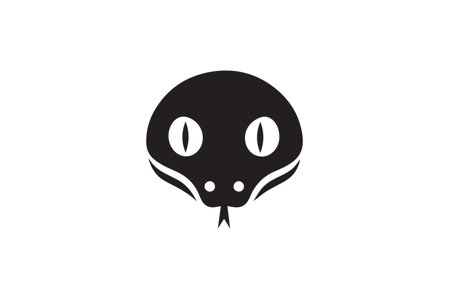 A black and white snake head icon on a white background vector