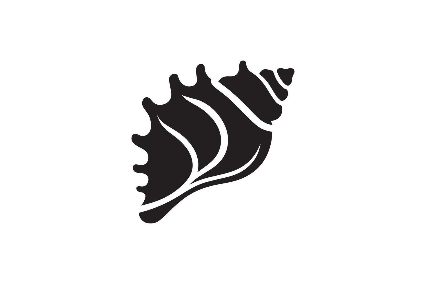 A black and white image of a shell vector