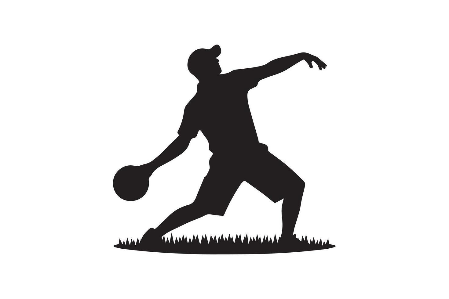 Silhouette of a man throwing a frisbee vector