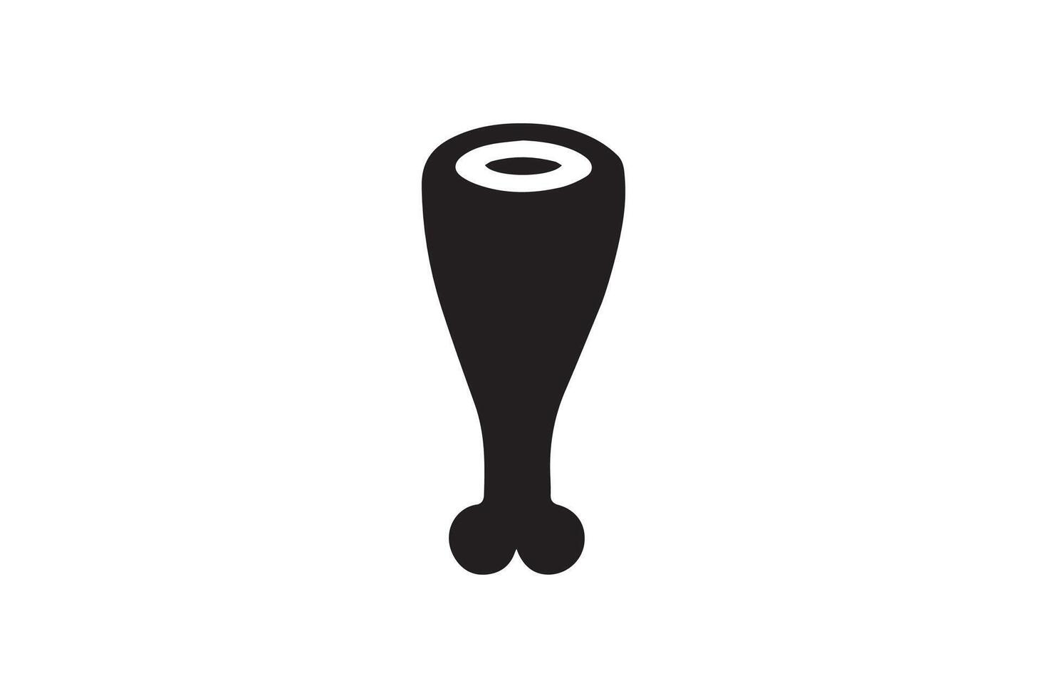 A black and white illustration of a long, curved object vector
