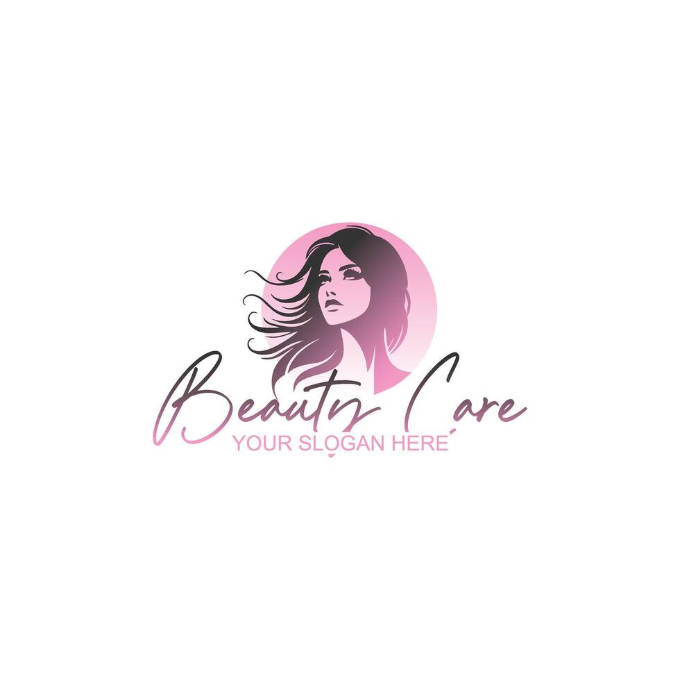logo design for beauty care or salon with creative illustration vector