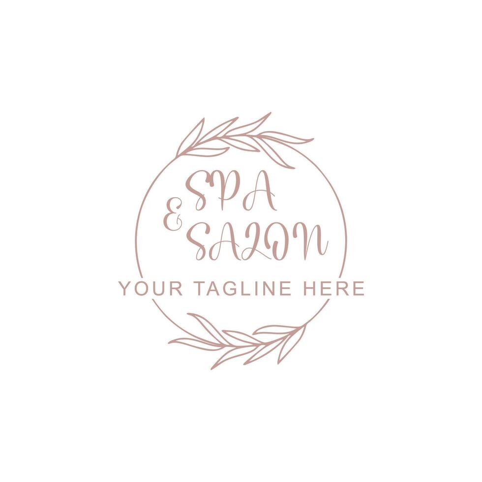 logo design for salon and spa with creative illustration vector