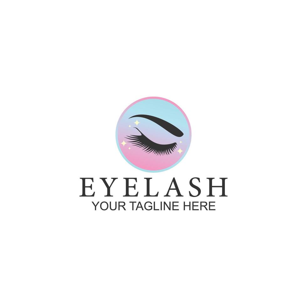 eyelash logo design for beauty or lashes with creative illustration vector