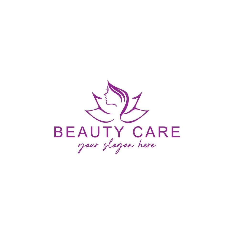 logo design for beauty care or brand identity with creative illustration vector