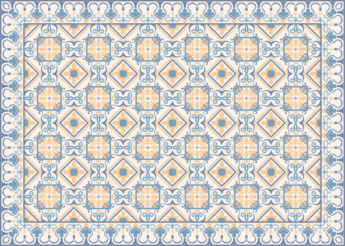 Classic pattern, vintage frame ceramic tiles vector