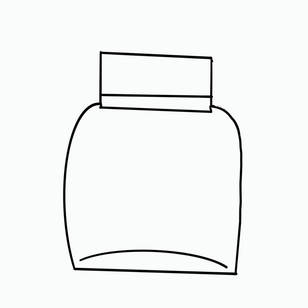 black and white line. pill bottle icons. vitamin bottle. Cartoon Style Illustration vector