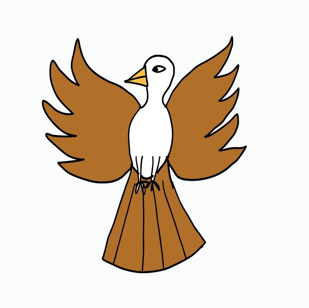 Cute bird eagle cartoon illustration cartoon isolated on white background vector