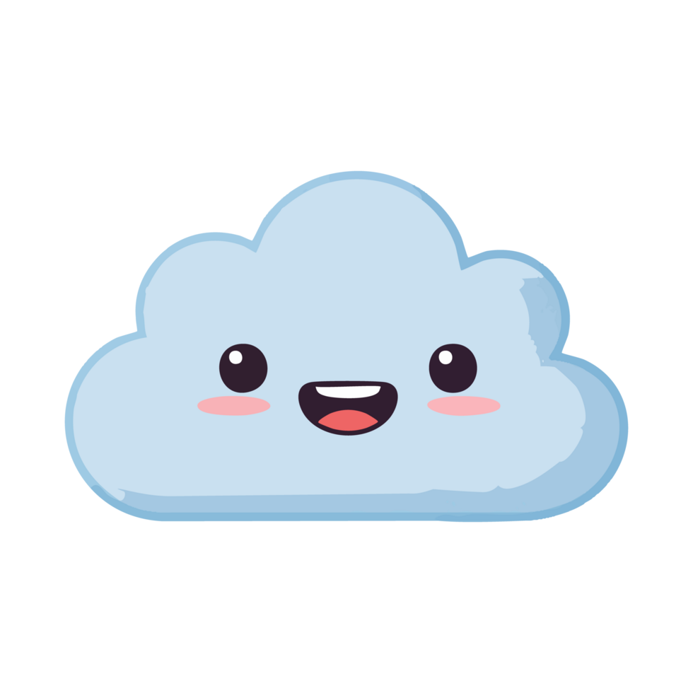 cute icon character cloud with a happy face. png