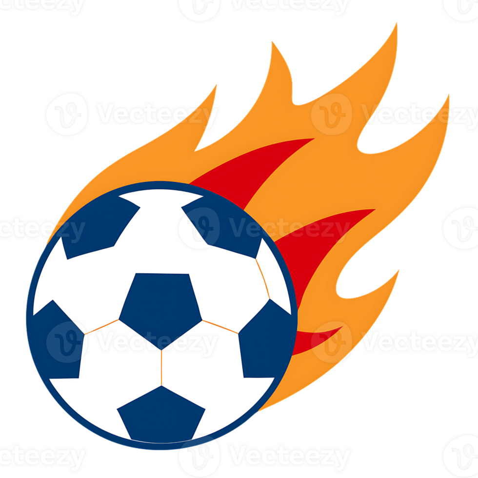 Flames consume a soccer ball, turning it into a fiery inferno png