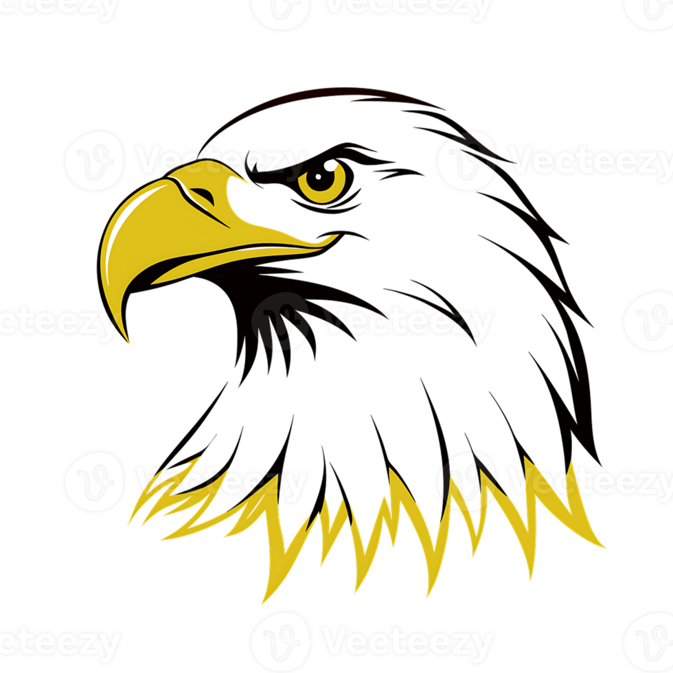 Bald eagle head illustration showcasing strength and majesty in nature png