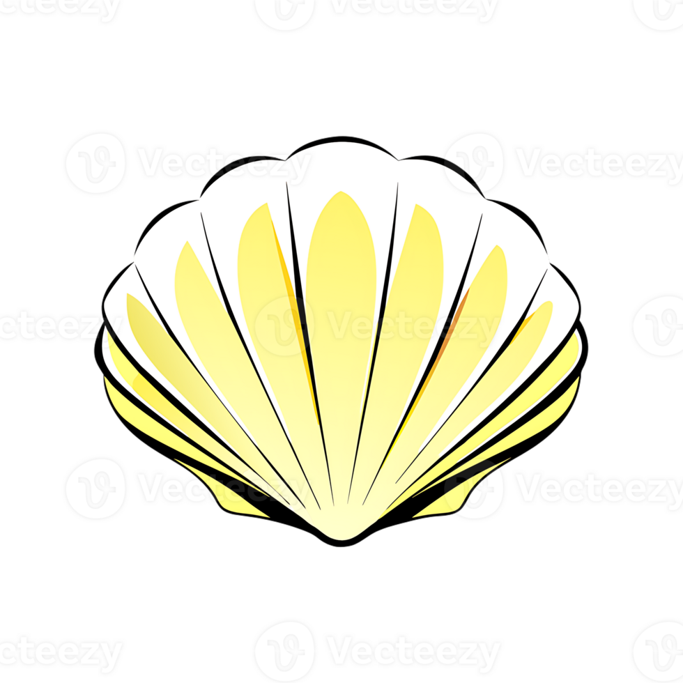 Yellow cockle design with smooth curves and intricate detail for creative projects png