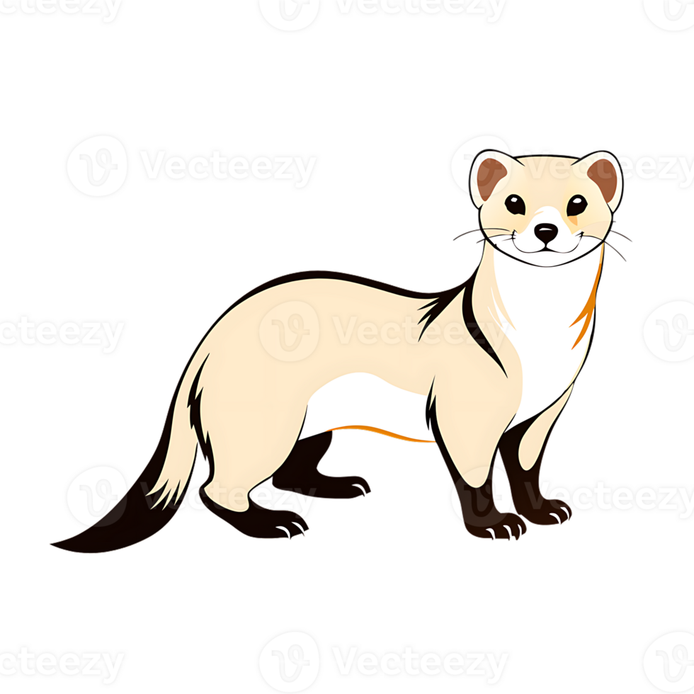 Cute mink standing confidently with a playful expression in a simple setting png
