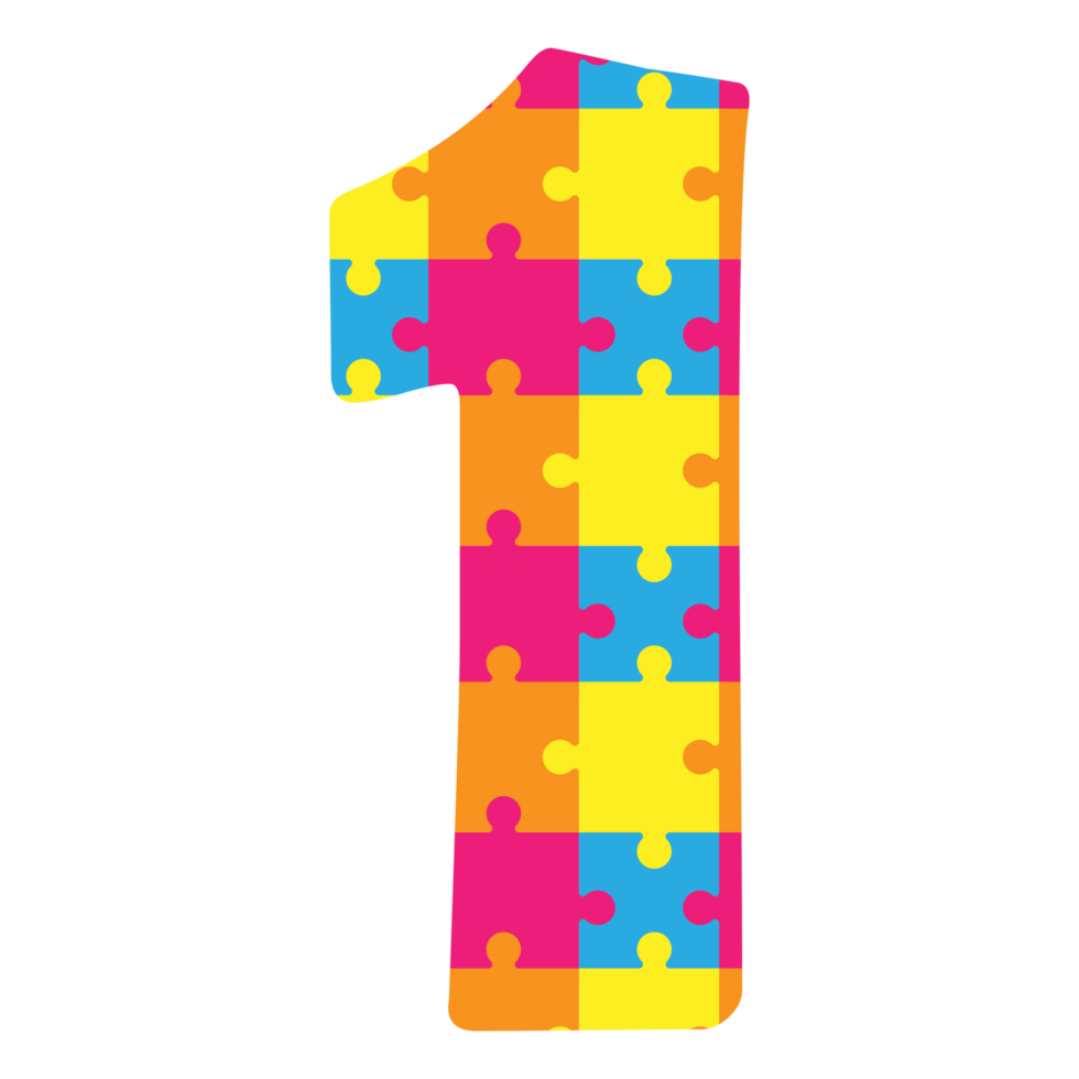 number one puzzle piece png