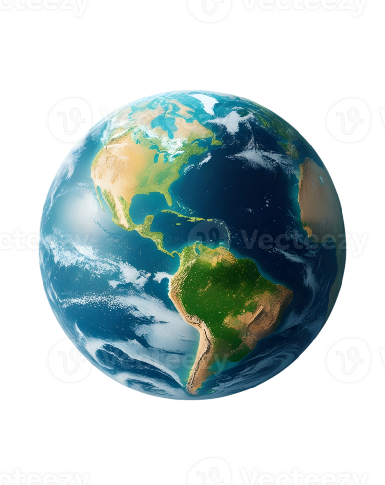 Isolated Earth Globe Displaying North and South American Continents png