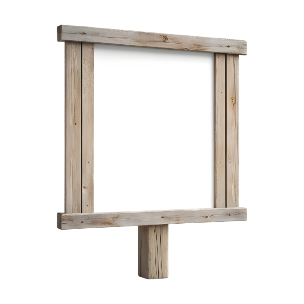 Isolated Wooden Information Sign on Transparency png