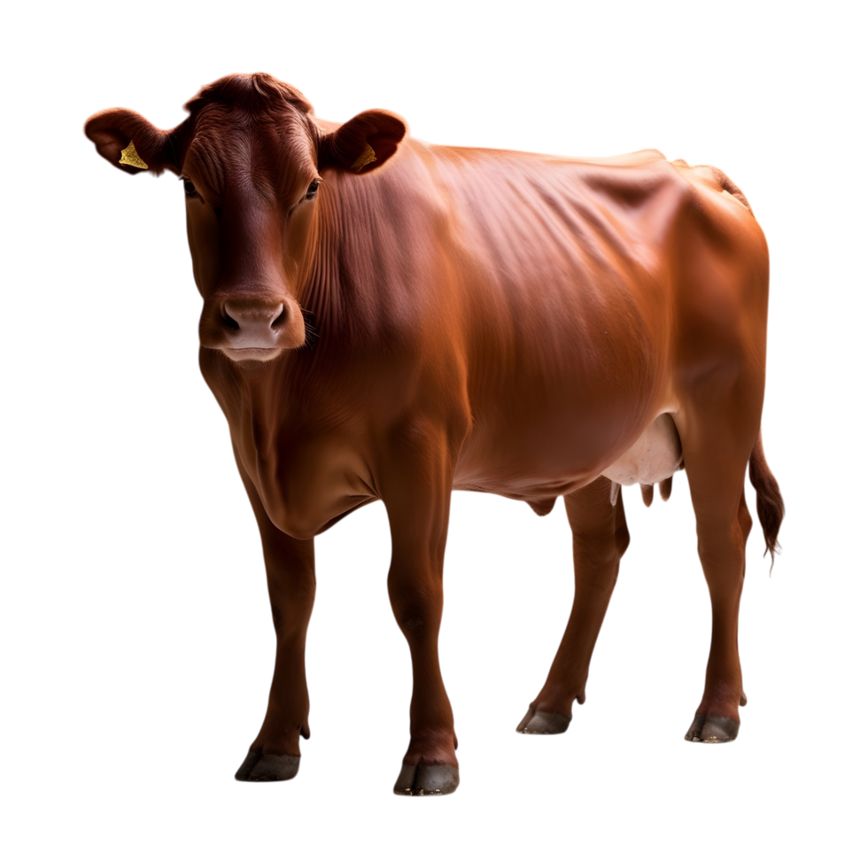 Full Length Image of a Brown Cow on Transparency png