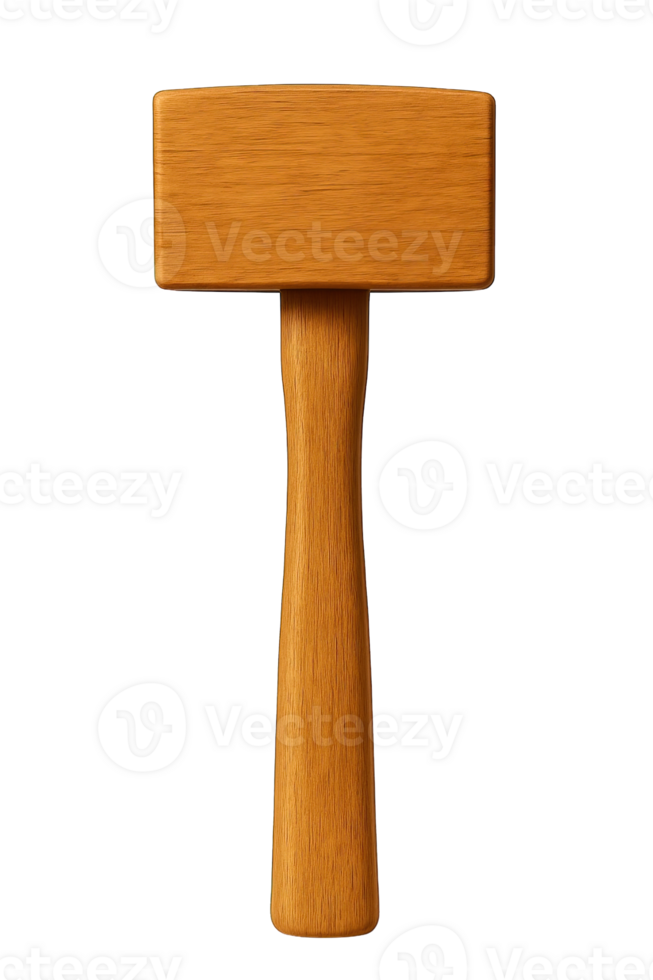 Wooden Mallet Hammer Isolated on Transparent Background, png